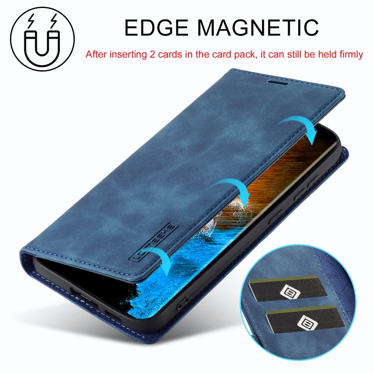 For Samsung Galaxy S24+ 5G LC.IMEEKE Strong Magnetism Microfiber Leather Phone Case(Blue) - Galaxy S24+ 5G Cases by LC.IMEEKE | Online Shopping South Africa | PMC Jewellery | Buy Now Pay Later Mobicred