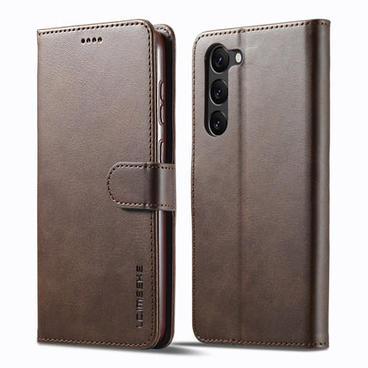 For Samsung Galaxy S24 5G LC.IMEEKE Calf Texture Leather Phone Case(Coffee) - Galaxy S24 5G Cases by LC.IMEEKE | Online Shopping South Africa | PMC Jewellery | Buy Now Pay Later Mobicred