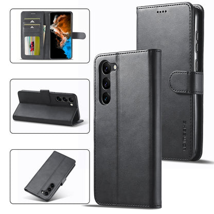 For Samsung Galaxy S24+ 5G LC.IMEEKE Calf Texture Leather Phone Case(Black) - Galaxy S24+ 5G Cases by LC.IMEEKE | Online Shopping South Africa | PMC Jewellery | Buy Now Pay Later Mobicred