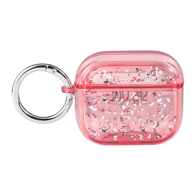 For AirPods Pro 2 Silver Foil Epoxy Bluetooth Earphone Protective Case(Red) - For AirPods Pro 2 by PMC Jewellery | Online Shopping South Africa | PMC Jewellery | Buy Now Pay Later Mobicred