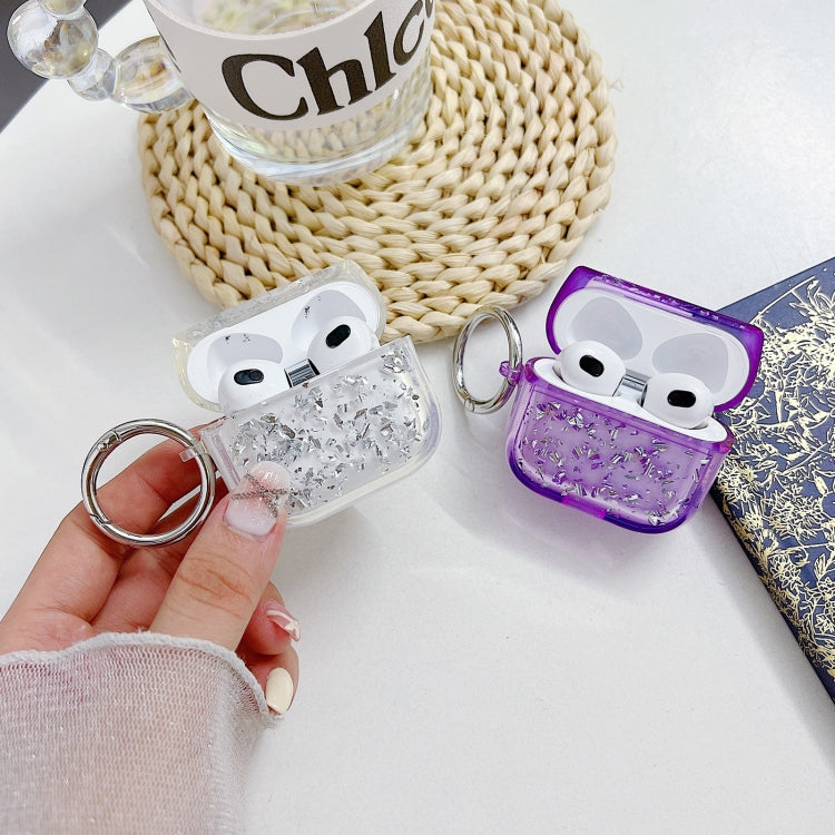 For AirPods 3 Silver Foil Epoxy Bluetooth Earphone Protective Case(Sky Blue) - For AirPods 3 by PMC Jewellery | Online Shopping South Africa | PMC Jewellery | Buy Now Pay Later Mobicred