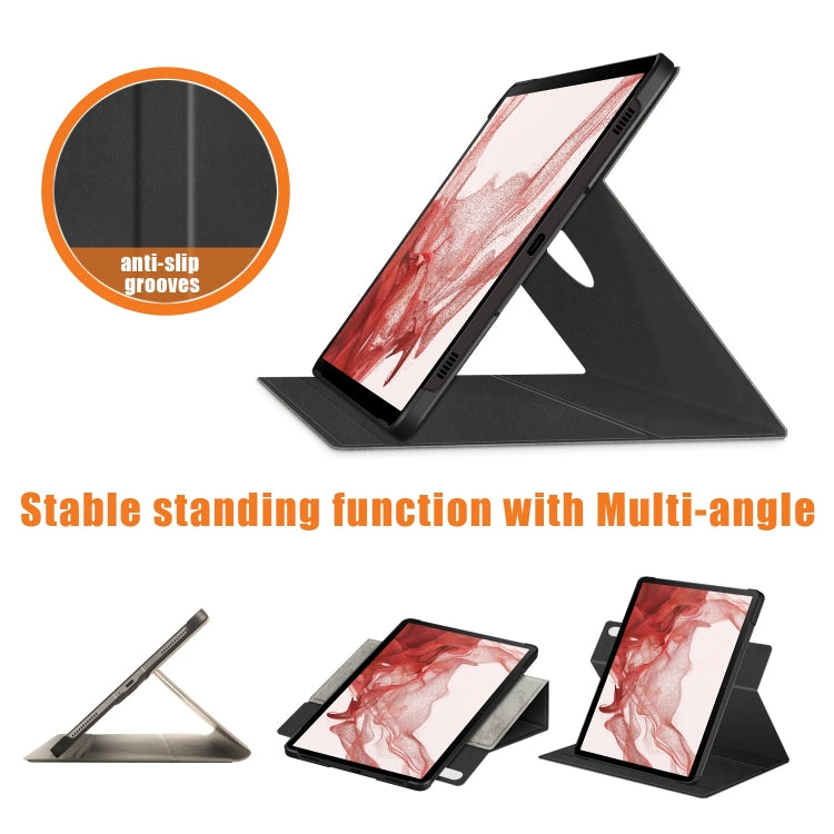 For Samsung Galaxy Tab S9+ 360 Rotation Stand Smart Leather Tablet Case(Grey) - Galaxy Tab S9+ Cases by PMC Jewellery | Online Shopping South Africa | PMC Jewellery | Buy Now Pay Later Mobicred