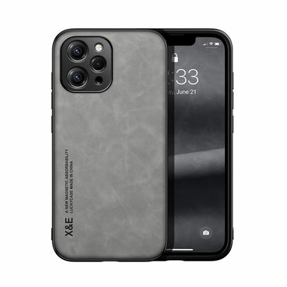 For Xiaomi Redmi 12 4G Skin Feel Magnetic Leather Back Phone Case(Light Grey) - Xiaomi Cases by PMC Jewellery | Online Shopping South Africa | PMC Jewellery | Buy Now Pay Later Mobicred