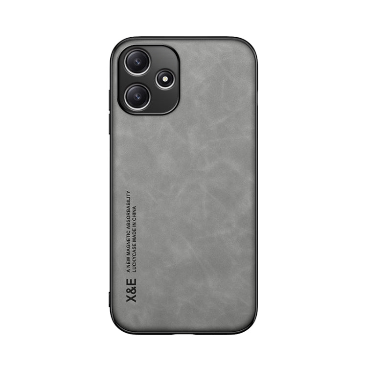 For Xiaomi Redmi 12 5G Skin Feel Magnetic Leather Back Phone Case(Light Grey) - Xiaomi Cases by PMC Jewellery | Online Shopping South Africa | PMC Jewellery | Buy Now Pay Later Mobicred