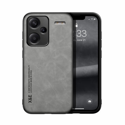 For Xiaomi Redmi Note 13 Pro+ 5G Skin Feel Magnetic Leather Back Phone Case(Light Grey) - Note 13 Pro+ Cases by PMC Jewellery | Online Shopping South Africa | PMC Jewellery | Buy Now Pay Later Mobicred