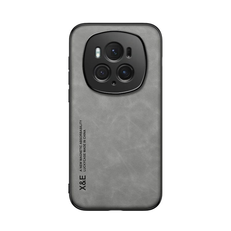 For Honor Magic6 Pro Skin Feel Magnetic Leather Back Phone Case(Light Grey) - Honor Cases by PMC TechLife | Online Shopping South Africa | PMC TechLife | Buy Now Pay Later Mobicred