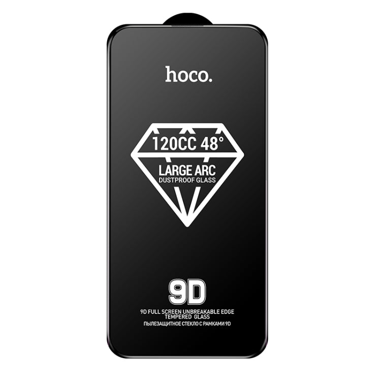 For iPhone 16 Pro Max hoco A34 9D Large Arc Dustproof Diamond Tempered Glass Film - iPhone 16 Pro Max Tempered Glass by hoco | Online Shopping South Africa | PMC Jewellery | Buy Now Pay Later Mobicred