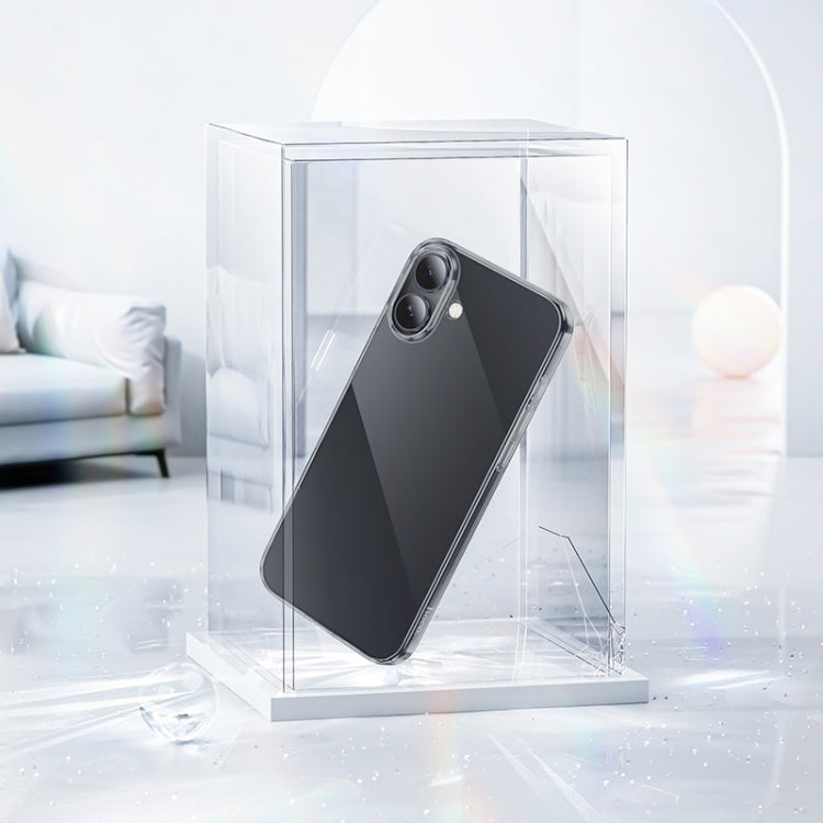 For iPhone 16 hoco Light Series Soft TPU Phone Case(Transparent Black) - iPhone 16 Cases by hoco | Online Shopping South Africa | PMC Jewellery | Buy Now Pay Later Mobicred