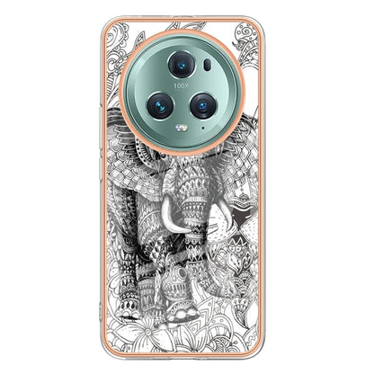 For Honor Magic 5 Pro Electroplating Marble Dual-side IMD Phone Case(Totem Elephant) - Honor Cases by PMC Jewellery | Online Shopping South Africa | PMC Jewellery | Buy Now Pay Later Mobicred