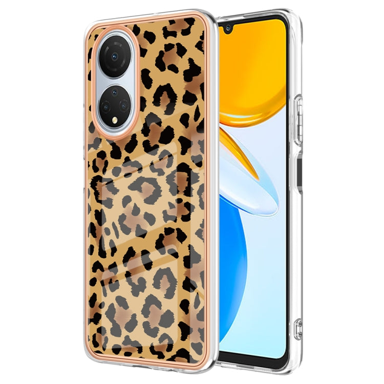 For Honor X7 Electroplating Marble Dual-side IMD Phone Case(Leopard Print) - Honor Cases by PMC Jewellery | Online Shopping South Africa | PMC Jewellery | Buy Now Pay Later Mobicred