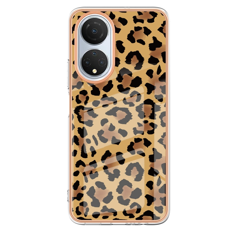 For Honor X7 Electroplating Marble Dual-side IMD Phone Case(Leopard Print) - Honor Cases by PMC Jewellery | Online Shopping South Africa | PMC Jewellery | Buy Now Pay Later Mobicred