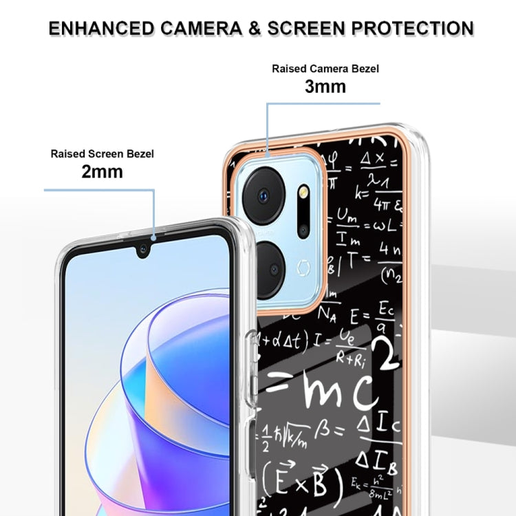 For Honor X7a Electroplating Marble Dual-side IMD Phone Case(Equation) - Honor Cases by PMC Jewellery | Online Shopping South Africa | PMC Jewellery | Buy Now Pay Later Mobicred