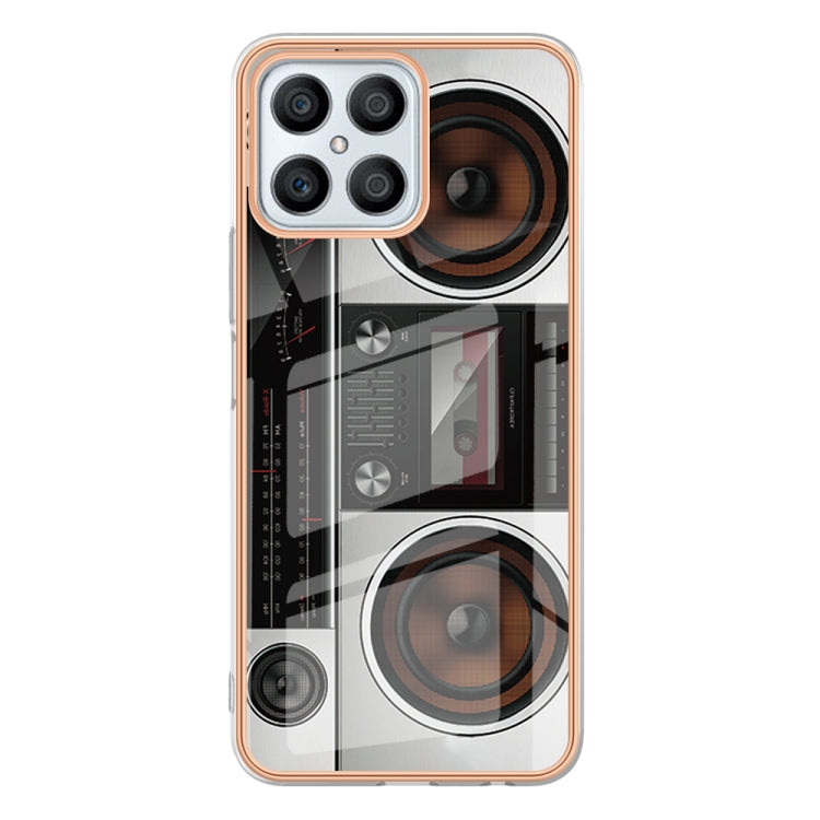 For Honor X8 4G Electroplating Marble Dual-side IMD Phone Case(Retro Radio) - Honor Cases by PMC Jewellery | Online Shopping South Africa | PMC Jewellery | Buy Now Pay Later Mobicred