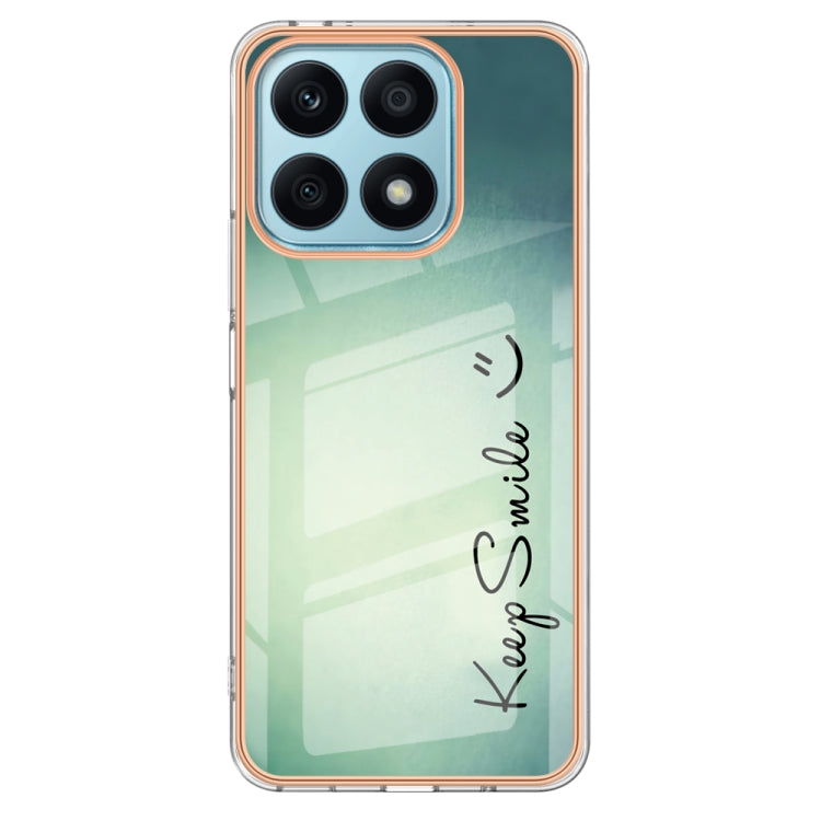 For Honor X8a Electroplating Marble Dual-side IMD Phone Case(Smile) - Honor Cases by PMC Jewellery | Online Shopping South Africa | PMC Jewellery | Buy Now Pay Later Mobicred