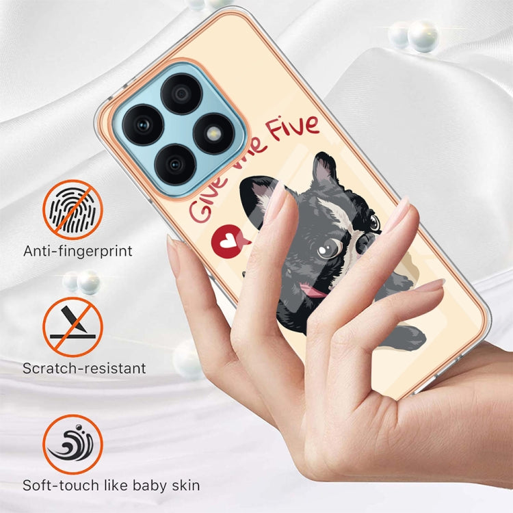 For Honor X8a Electroplating Marble Dual-side IMD Phone Case(Lucky Dog) - Honor Cases by PMC Jewellery | Online Shopping South Africa | PMC Jewellery | Buy Now Pay Later Mobicred