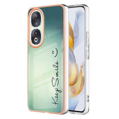 For Honor 90 5G Electroplating Marble Dual-side IMD Phone Case(Smile) - Honor Cases by PMC Jewellery | Online Shopping South Africa | PMC Jewellery | Buy Now Pay Later Mobicred