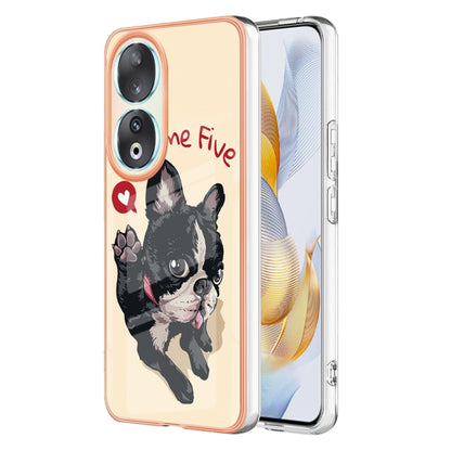 For Honor 90 5G Electroplating Marble Dual-side IMD Phone Case(Lucky Dog) - Honor Cases by PMC Jewellery | Online Shopping South Africa | PMC Jewellery | Buy Now Pay Later Mobicred