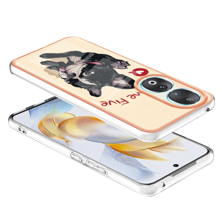 For Honor 90 5G Electroplating Marble Dual-side IMD Phone Case(Lucky Dog) - Honor Cases by PMC Jewellery | Online Shopping South Africa | PMC Jewellery | Buy Now Pay Later Mobicred