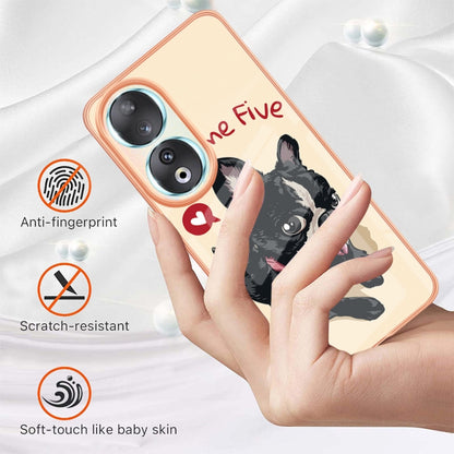 For Honor 90 5G Electroplating Marble Dual-side IMD Phone Case(Lucky Dog) - Honor Cases by PMC Jewellery | Online Shopping South Africa | PMC Jewellery | Buy Now Pay Later Mobicred