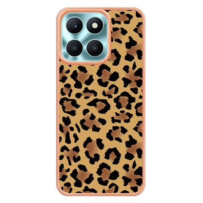 For Honor X6a Electroplating Marble Dual-side IMD Phone Case(Leopard Print) - Honor Cases by PMC Jewellery | Online Shopping South Africa | PMC Jewellery | Buy Now Pay Later Mobicred