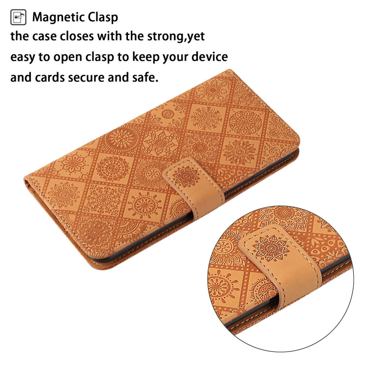For iPhone 16 Plus Ethnic Style Embossed Pattern Leather Phone Case(Brown) - iPhone 16 Plus Cases by PMC TechLife | Online Shopping South Africa | PMC TechLife | Buy Now Pay Later Mobicred