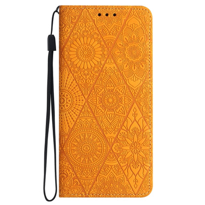 For iPhone 16 Pro Max Ethnic Embossed Adsorption Leather Phone Case(Yellow) - iPhone 16 Pro Max Cases by PMC Jewellery | Online Shopping South Africa | PMC Jewellery | Buy Now Pay Later Mobicred