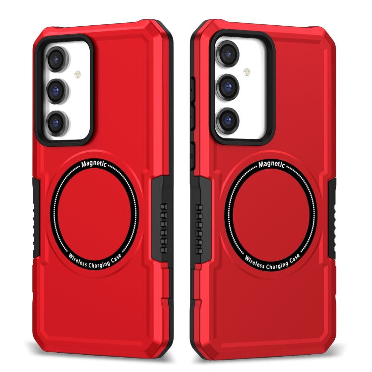 For Samsung Galaxy S23 FE MagSafe Shockproof Armor Phone Case(Red) - Galaxy S23 5G Cases by PMC Jewellery | Online Shopping South Africa | PMC Jewellery