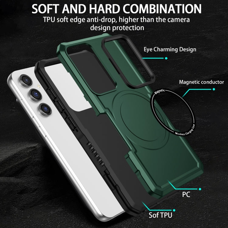 For Samsung Galaxy S23 FE MagSafe Shockproof Armor Phone Case(Dark Green) - Galaxy S23 5G Cases by PMC Jewellery | Online Shopping South Africa | PMC Jewellery