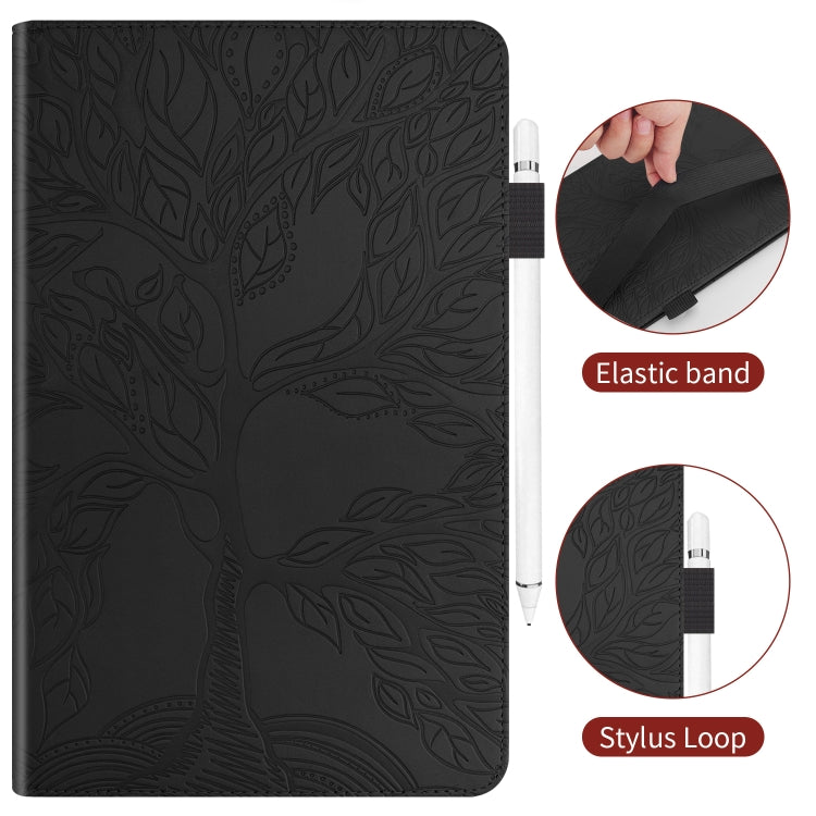 For Samsung Galaxy Tab S9 / S8 / S7 Life Tree Series Horizontal Flip Leather Tablet Case(Black) - Galaxy Tab S8 Cases by PMC Jewellery | Online Shopping South Africa | PMC Jewellery | Buy Now Pay Later Mobicred