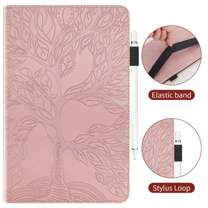 For Samsung Galaxy Tab S8 / S7 Life Tree Series Horizontal Flip Leather Tablet Case(Rose Gold) - Galaxy Tab S8 Cases by PMC Jewellery | Online Shopping South Africa | PMC Jewellery | Buy Now Pay Later Mobicred