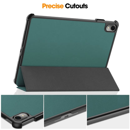 For Huawei MatePad 11.5 2023 Custer Texture 3-Fold Holder Leather Tablet Case(Green) - Huawei by PMC Jewellery | Online Shopping South Africa | PMC Jewellery