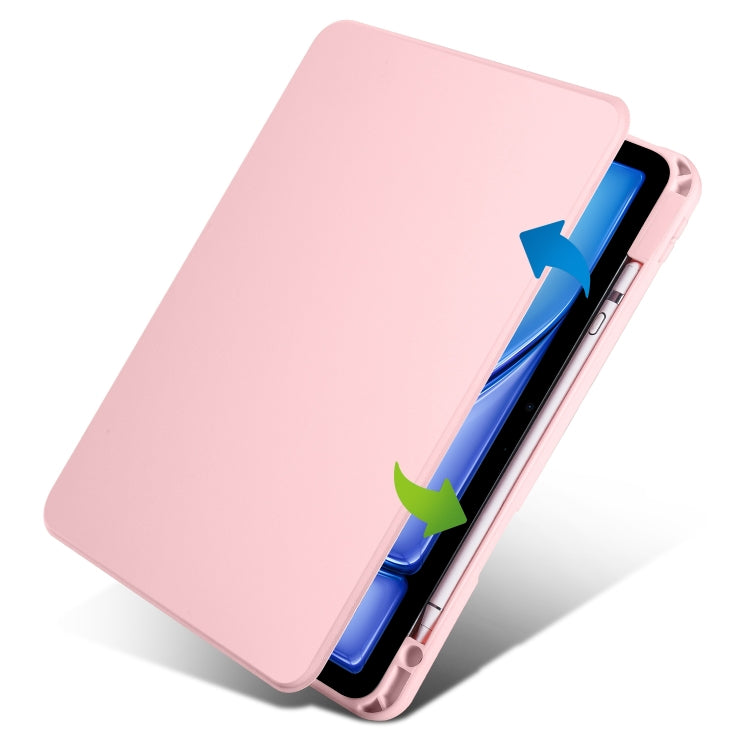 For iPad Air 13 2024 Acrylic 360 Rotation Detachable Leather Tablet Case(Sand Pink) - iPad Air 13 2024 Cases by PMC Jewellery | Online Shopping South Africa | PMC Jewellery | Buy Now Pay Later Mobicred