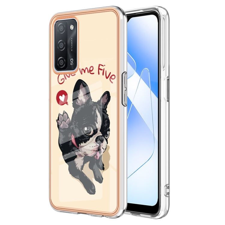 For OPPO A55 5G / A53s 5G / A54 4G Electroplating Marble Dual-side IMD Phone Case(Lucky Dog) - OPPO Cases by PMC Jewellery | Online Shopping South Africa | PMC Jewellery | Buy Now Pay Later Mobicred