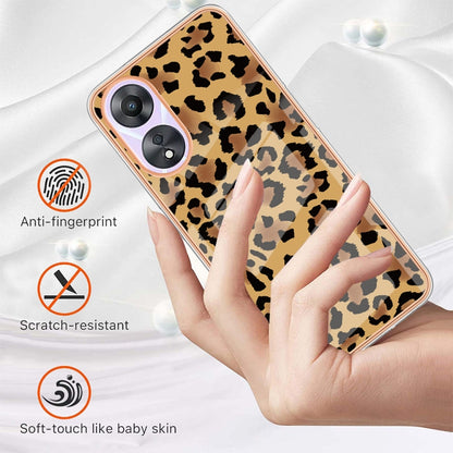 For OPPO A78 / A58 Electroplating Marble Dual-side IMD Phone Case(Leopard Print) - OPPO Cases by PMC Jewellery | Online Shopping South Africa | PMC Jewellery | Buy Now Pay Later Mobicred