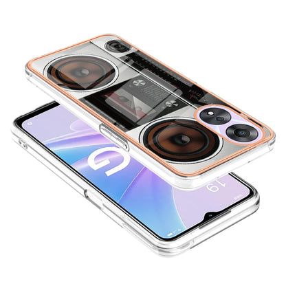 For OPPO A78 / A58 Electroplating Marble Dual-side IMD Phone Case(Retro Radio) - OPPO Cases by PMC Jewellery | Online Shopping South Africa | PMC Jewellery | Buy Now Pay Later Mobicred