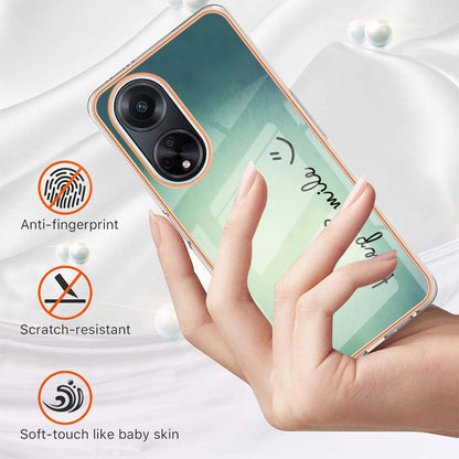 For OPPO A98 Electroplating Marble Dual-side IMD Phone Case(Smile) - OPPO Cases by PMC Jewellery | Online Shopping South Africa | PMC Jewellery | Buy Now Pay Later Mobicred