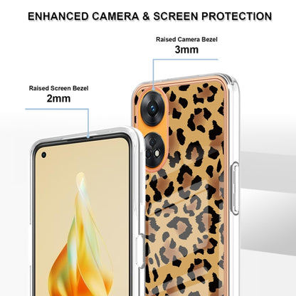 For OPPO Reno8 T 4G Electroplating Marble Dual-side IMD Phone Case(Leopard Print) - OPPO Cases by PMC Jewellery | Online Shopping South Africa | PMC Jewellery | Buy Now Pay Later Mobicred