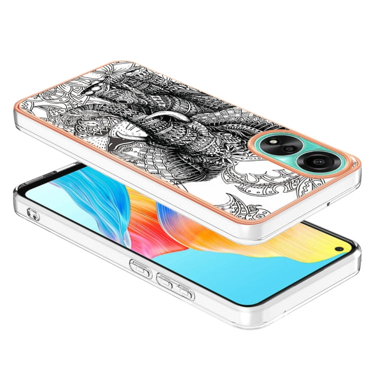 For OPPO A78 4G Electroplating Marble Dual-side IMD Phone Case(Totem Elephant) - OPPO Cases by PMC Jewellery | Online Shopping South Africa | PMC Jewellery | Buy Now Pay Later Mobicred