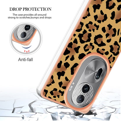 For OPPO Reno11 Pro 5G Global Electroplating Marble Dual-side IMD Phone Case(Leopard Print) - Reno11 Pro Cases by PMC Jewellery | Online Shopping South Africa | PMC Jewellery | Buy Now Pay Later Mobicred