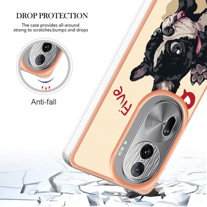 For OPPO Reno11 Pro 5G Global Electroplating Marble Dual-side IMD Phone Case(Lucky Dog) - Reno11 Pro Cases by PMC Jewellery | Online Shopping South Africa | PMC Jewellery | Buy Now Pay Later Mobicred