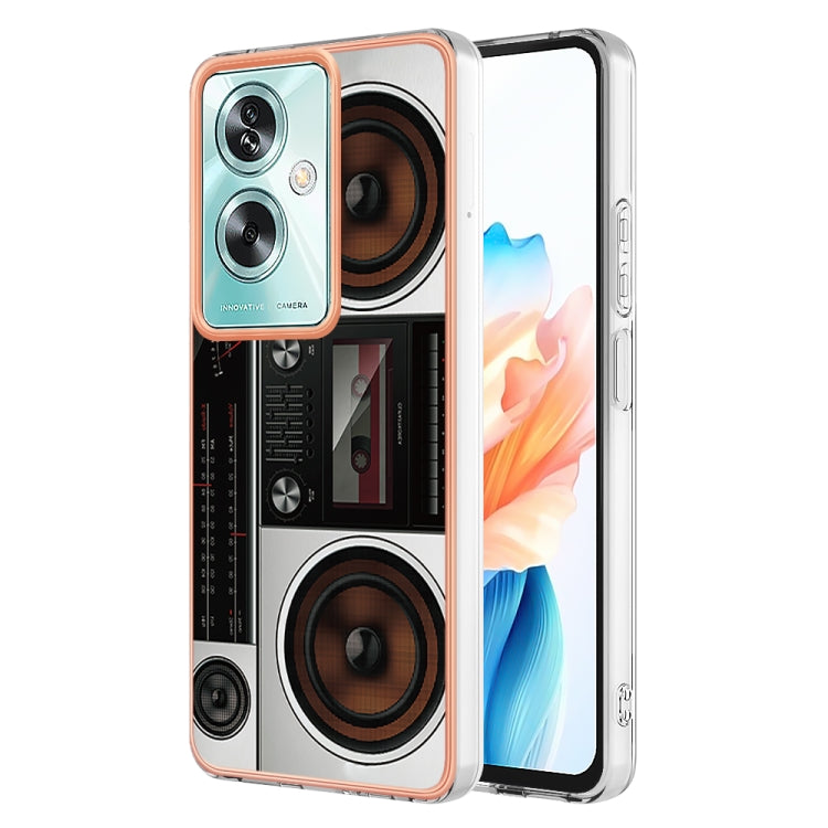 For OPPO A79 5G Global Electroplating Marble Dual-side IMD Phone Case(Retro Radio) - OPPO Cases by PMC Jewellery | Online Shopping South Africa | PMC Jewellery | Buy Now Pay Later Mobicred