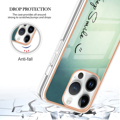 For iPhone 16 Pro Max Electroplating Marble Dual-side IMD Phone Case(Smile) - iPhone 16 Pro Max Cases by PMC Jewellery | Online Shopping South Africa | PMC Jewellery | Buy Now Pay Later Mobicred