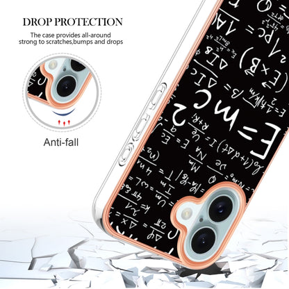 For iPhone 16 Plus Electroplating Marble Dual-side IMD Phone Case(Equation) - iPhone 16 Plus Cases by PMC Jewellery | Online Shopping South Africa | PMC Jewellery | Buy Now Pay Later Mobicred