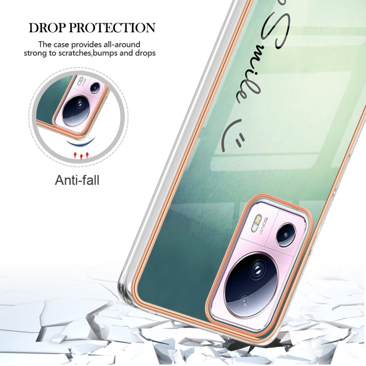 For Xiaomi 13 Lite 5G Electroplating Marble Dual-side IMD Phone Case(Smile) - 13 Lite Cases by PMC Jewellery | Online Shopping South Africa | PMC Jewellery | Buy Now Pay Later Mobicred