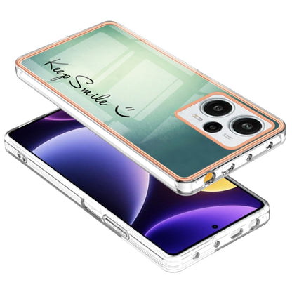 For Xiaomi Poco F5 / Redmi Note 12 Turbo Electroplating Marble Dual-side IMD Phone Case(Smile) - Xiaomi Cases by PMC Jewellery | Online Shopping South Africa | PMC Jewellery | Buy Now Pay Later Mobicred