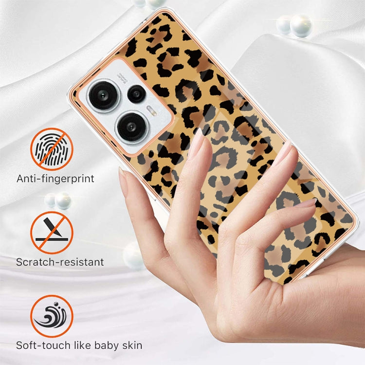 For Xiaomi Poco F5 / Redmi Note 12 Turbo Electroplating Marble Dual-side IMD Phone Case(Leopard Print) - Xiaomi Cases by PMC Jewellery | Online Shopping South Africa | PMC Jewellery | Buy Now Pay Later Mobicred