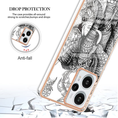 For Xiaomi Poco F5 / Redmi Note 12 Turbo Electroplating Marble Dual-side IMD Phone Case(Totem Elephant) - Xiaomi Cases by PMC Jewellery | Online Shopping South Africa | PMC Jewellery | Buy Now Pay Later Mobicred