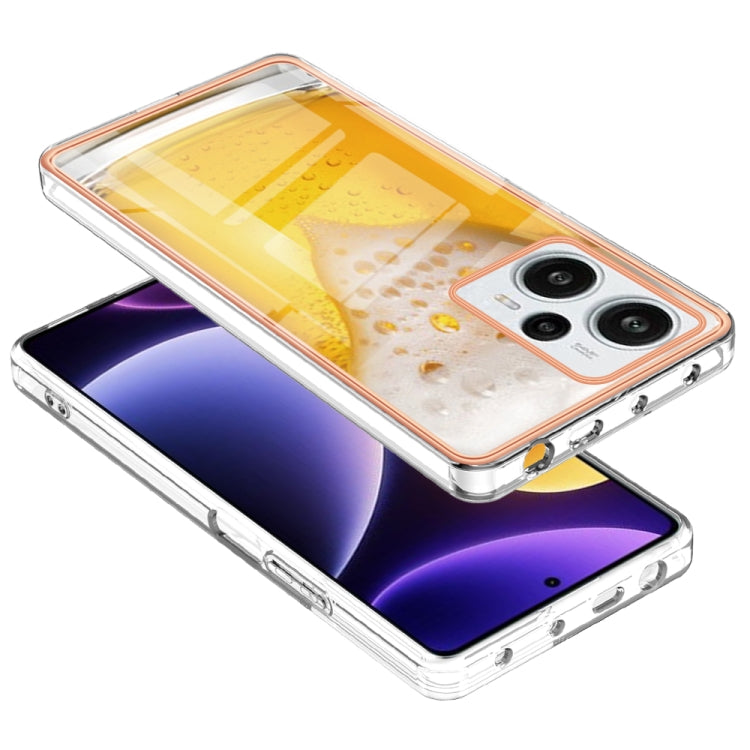 For Xiaomi Poco F5 / Redmi Note 12 Turbo Electroplating Marble Dual-side IMD Phone Case(Draft Beer) - Xiaomi Cases by PMC Jewellery | Online Shopping South Africa | PMC Jewellery | Buy Now Pay Later Mobicred