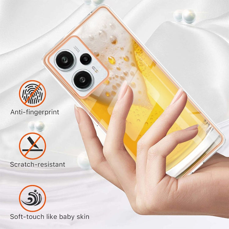 For Xiaomi Poco F5 / Redmi Note 12 Turbo Electroplating Marble Dual-side IMD Phone Case(Draft Beer) - Xiaomi Cases by PMC TechLife | Online Shopping South Africa | PMC TechLife | Buy Now Pay Later Mobicred