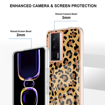 For Xiaomi Poco F5 Pro 5G / Redmi K60 Electroplating Marble Dual-side IMD Phone Case(Leopard Print) - Xiaomi Cases by PMC Jewellery | Online Shopping South Africa | PMC Jewellery | Buy Now Pay Later Mobicred